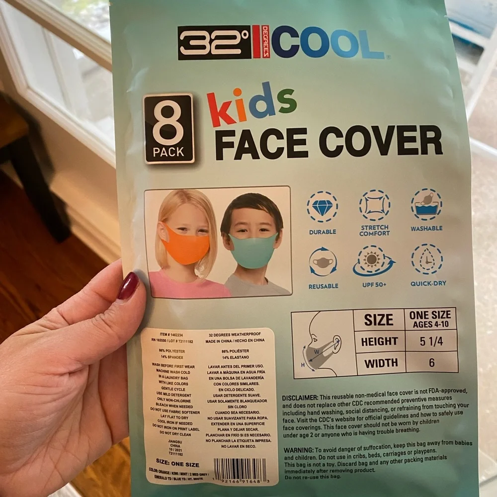 😷🆕32 Degrees 8 Pack Kids Masks😷